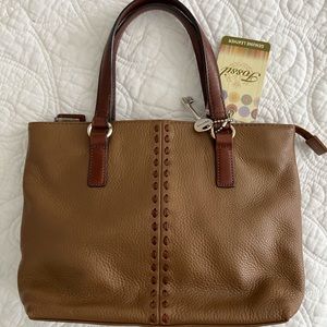 NWT Fossil Leather Handbag